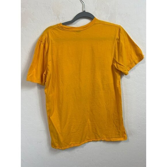 Men's Graphic Tee Sz M Mustard Yellow Short SleeveVintage Tee Character Lazyner - Picture 4 of 4